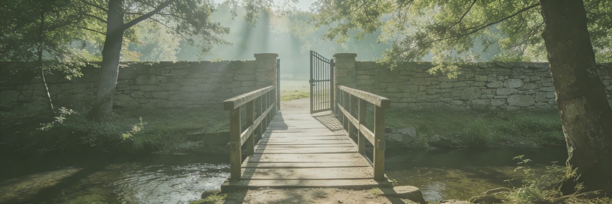 Footbridge over a quiet stream — Al-Anon daily reflection for May 16